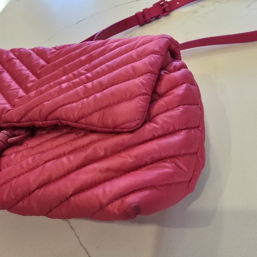 Rebecca Minkoff Edie Nylon Jumbo Flap Shoulder Bag Pink - Picture 5 of 13